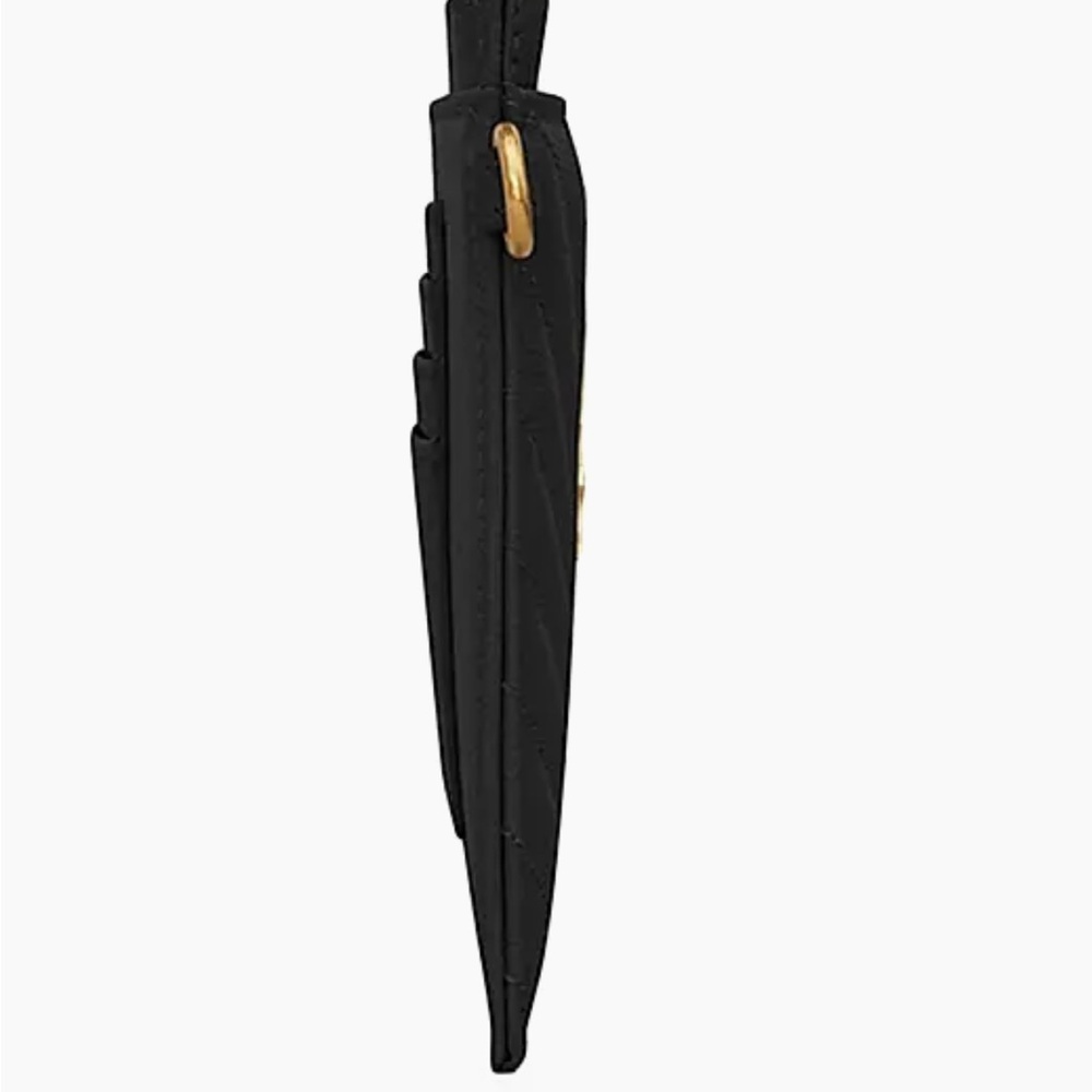 Saint Laurent Black Quilted Leather Wrist Pouch with Gold YSL Logo - Picture 3 of 7